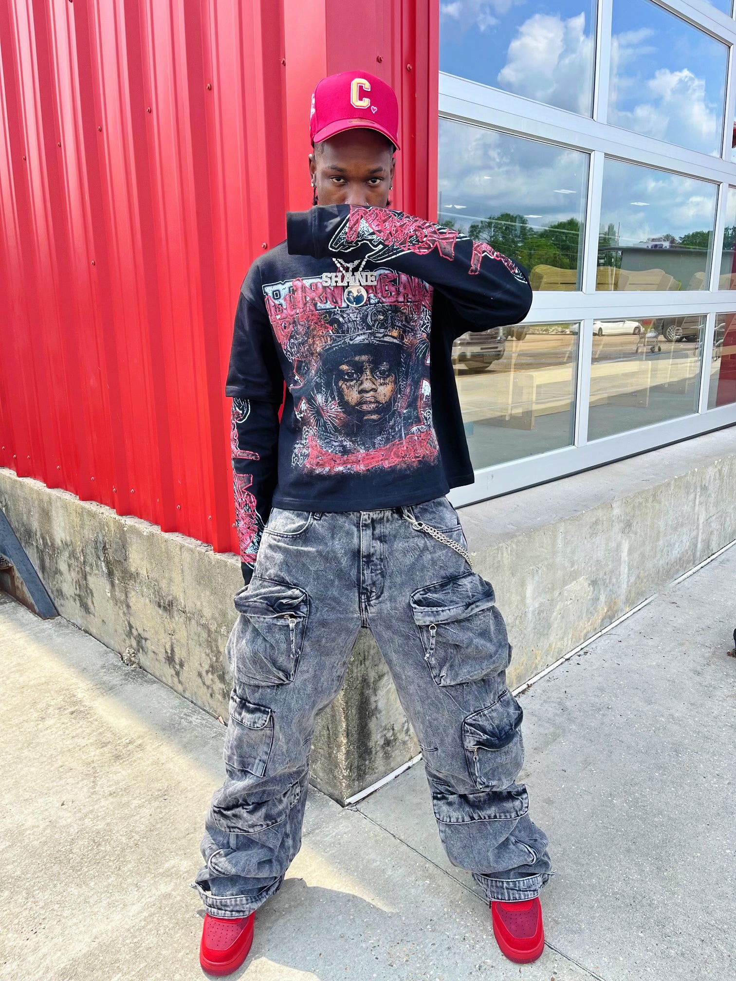 Born Again Double Layered Tee (Red)