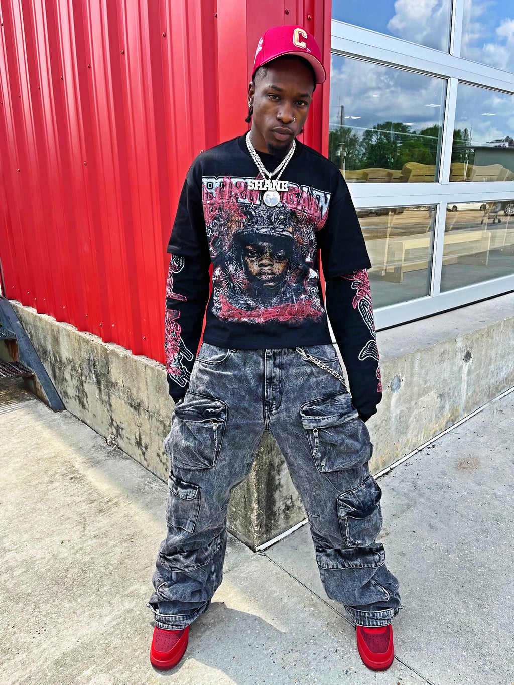 Born Again Double Layered Tee (Red)