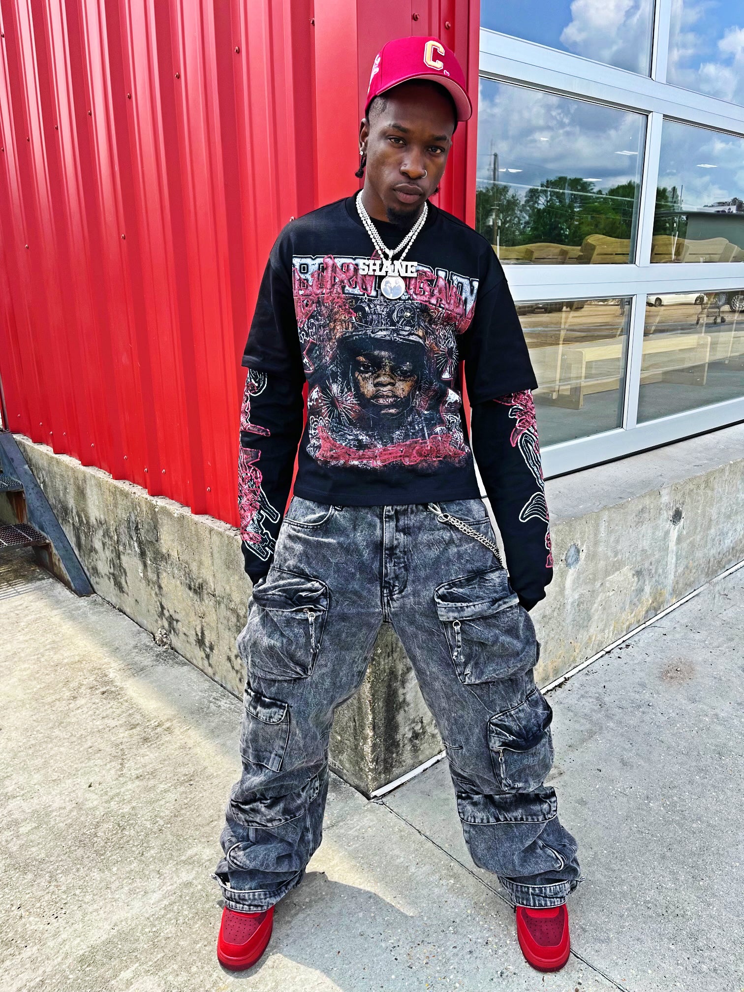 Born Again Double Layered Tee (Red)